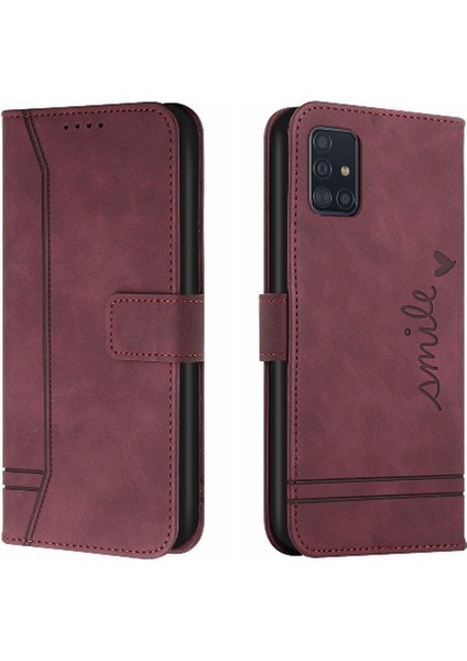 Samsung Galaxy M51 Pu Deri Manyetik Kapatma Kart Yuvaları Için Telefon Kılıfı (Yurt Dışından)