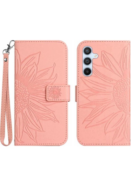 Samsung Galaxy Case 5g Flip Cüzdan Telefon Kılıfı Için Kabartmalı Ayçiçeği (Yurt Dışından)