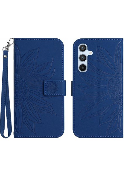 Samsung Galaxy A24 4g Kabartmalı Ayçiçeği Lüks Pu Deri Flip Case (Yurt Dışından)