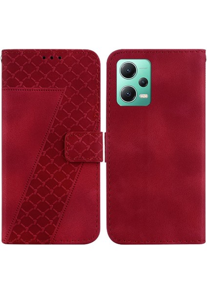 Telefon Kılıfı Için Xiaomi Redmi Not 12 5g Kabartmalı Desen Cüzdan Pu Deri (Yurt Dışından)