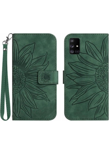 Kart Yuvaları Tutucu ile Samsung Galaxy A71 4g Için Kılıf Kısa Kayış Flip Pu (Yurt Dışından)