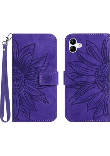 Kart Yuvaları Tutucu Flip Cüzdan ile Samsung Galaxy F14 Kısa Kayış Için Kılıf (Yurt Dışından)