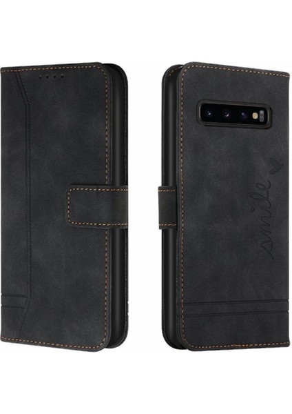 Samsung Galaxy S10 Flip Folio Cüzdan Manyetik Kapatma Kartı Için Telefon Kılıfı (Yurt Dışından)