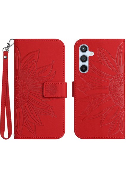 Samsung Galaxy Case 5g Flip Cüzdan Telefon Kılıfı Için Kabartmalı Ayçiçeği (Yurt Dışından)