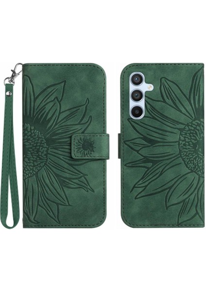 Samsung Galaxy Case 5g Flip Cüzdan Telefon Kılıfı Için Kabartmalı Ayçiçeği (Yurt Dışından)