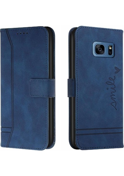 Samsung Galaxy S7 Kenar Kart Yuvaları Için Telefon Kılıfı Kapak El Kayışı Flip Pu (Yurt Dışından)