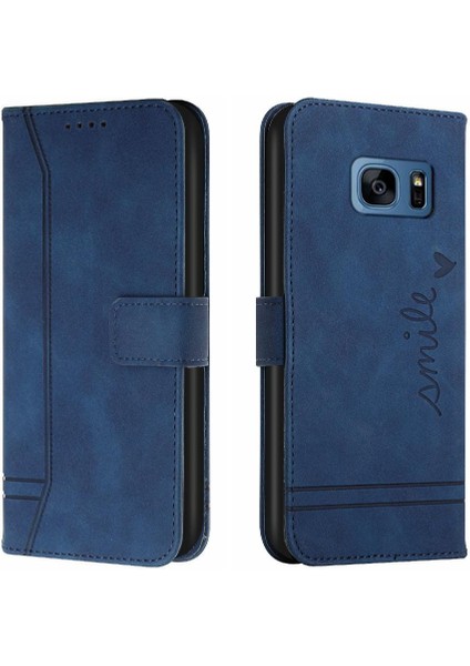 Samsung Galaxy S7 Kenar Kart Yuvaları Için Telefon Kılıfı Kapak El Kayışı Flip Pu (Yurt Dışından)