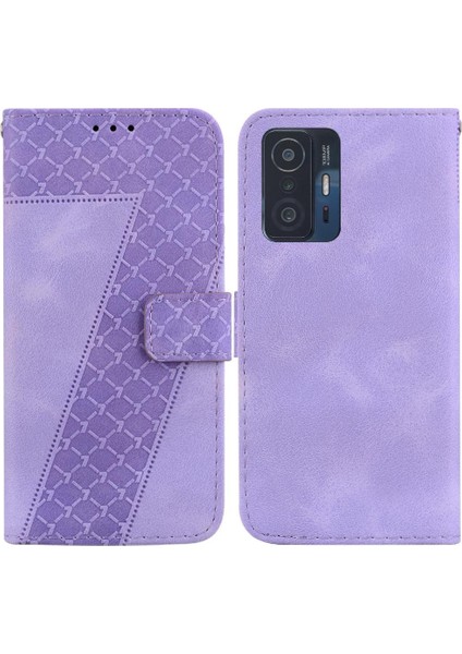 Telefon Kılıfı Için Xiaomi 11T/11T Pro Pu Deri Flip Folio Kapak Kabartmalı (Yurt Dışından)