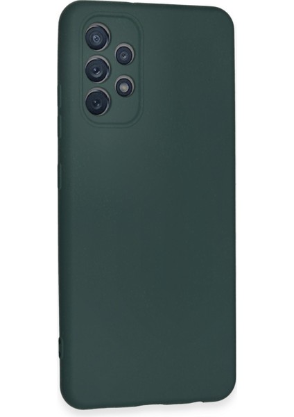 Galaxy A32 Kılıf Antibakteriyel Esnek Soft Parmak İzi Yapmaz Silikon - Koyu Yeşil