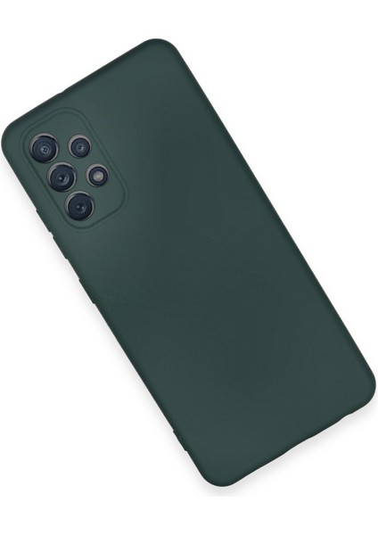Galaxy A32 Kılıf Antibakteriyel Esnek Soft Parmak İzi Yapmaz Silikon - Koyu Yeşil