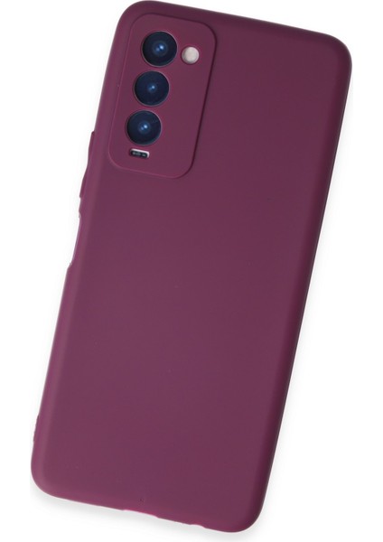 Tecno Camon 18P Kılıf Silinebilir Parmak İzi Tutmaz Soft Liquid Silikon - Mor