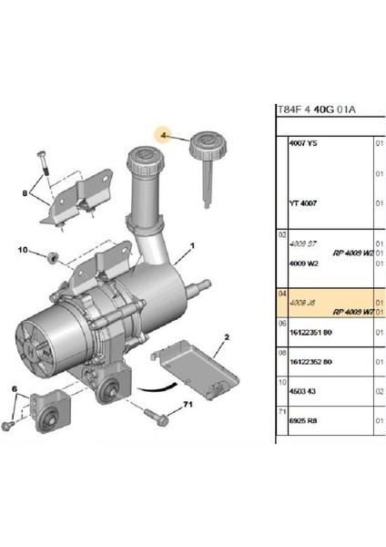 Direksiyon Yağ Kapağı 407 307 C4 C6 (4009W7-4009J8)
