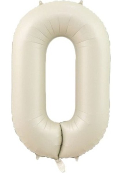 Rakam Folyo Balon 0 Rakamı Krem 76 cm 34 Inc