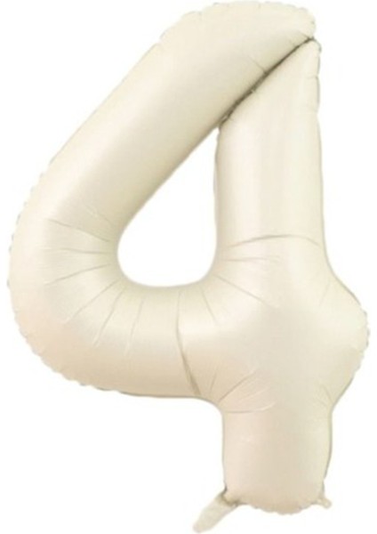 Rakam Folyo Balon 4 Rakamı Krem 76 cm 34 Inc