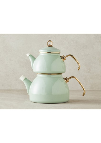 Perro Emaye Çaydanlık Açık Mint