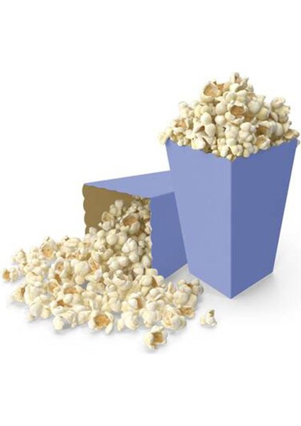 Parti Adresi Makaron Lila Patlamış Mısır Kutusu Popcorn Kutusu 8'li