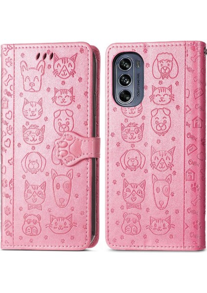 Moto G62 Flip Kapak Için Kılıf Darbeye Karikatür Hayvanlar Kısa Kayış Kılıf (Yurt Dışından) fiyatları
