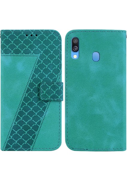 Samsung Galaxy A40 Cüzdan Kart Yuvası Fonksiyonu Için Telefon Kılıfı Kabartmalı Flip (Yurt Dışından)