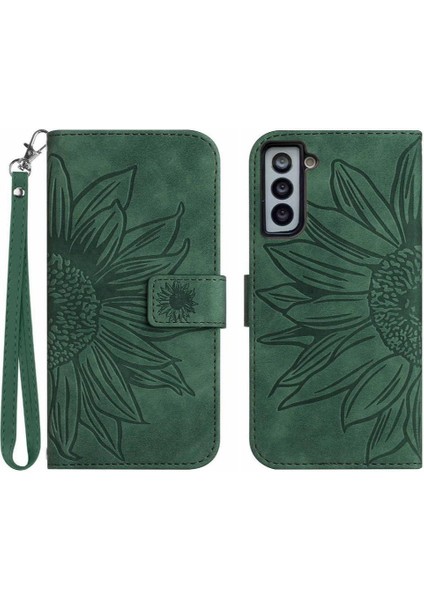 Samsung Galaxy S22 Artı Kısa Kayış Kabartmalı Ayçiçeği Kartı ile (Yurt Dışından)