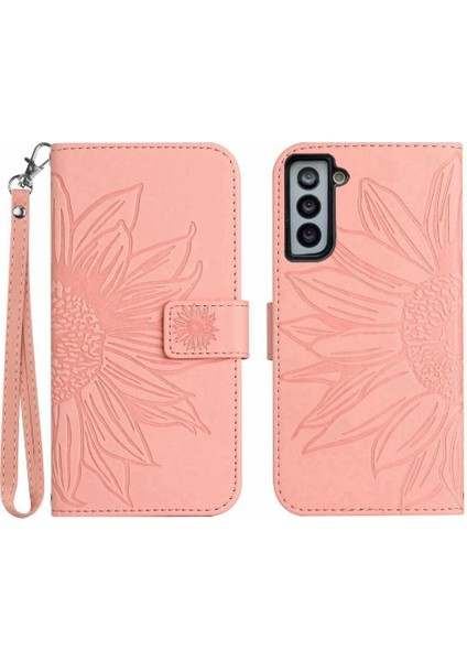 Samsung Galaxy S22 Artı Kısa Kayış Kabartmalı Ayçiçeği Kartı ile (Yurt Dışından)