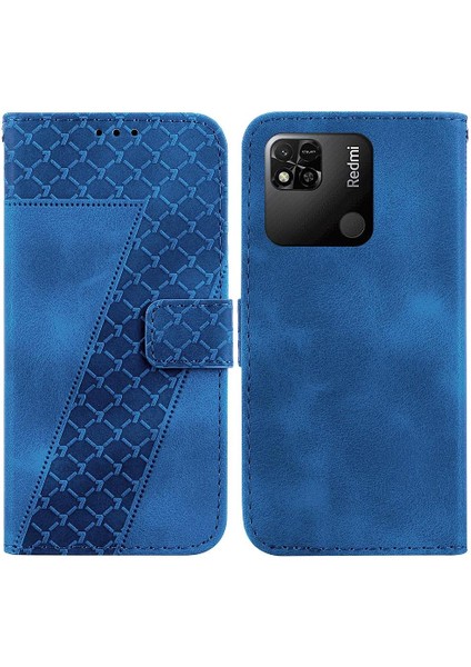 Telefon Kılıfı Için Xiaomi Redmi 10A Flip Folio Kapak Cüzdan Kabartmalı Desen (Yurt Dışından)