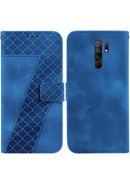 Telefon Kılıfı Için Xiaomi Redmi 9 Kabartmalı Desen Cüzdan Flip Folio Kapak Pu (Yurt Dışından)
