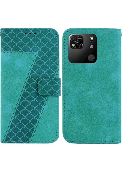 Telefon Kılıfı Için Xiaomi Redmi 10A Flip Folio Kapak Cüzdan Kabartmalı Desen (Yurt Dışından)