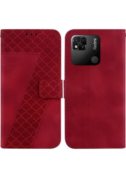 Telefon Kılıfı Için Xiaomi Redmi 10A Flip Folio Kapak Cüzdan Kabartmalı Desen (Yurt Dışından)