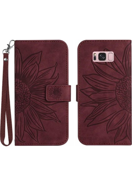 Kart Yuvaları ile Samsung Galaxy S8 Için Kılıf Tutucu Flip Cüzdan Telefon Kılıfı (Yurt Dışından)