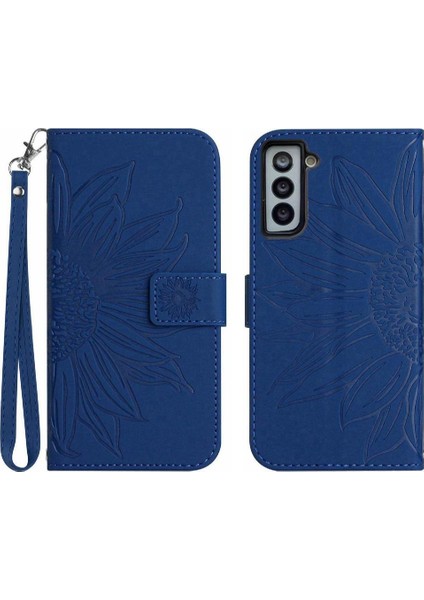 Samsung Galaxy S22 Artı Kısa Kayış Kabartmalı Ayçiçeği Kartı ile (Yurt Dışından)