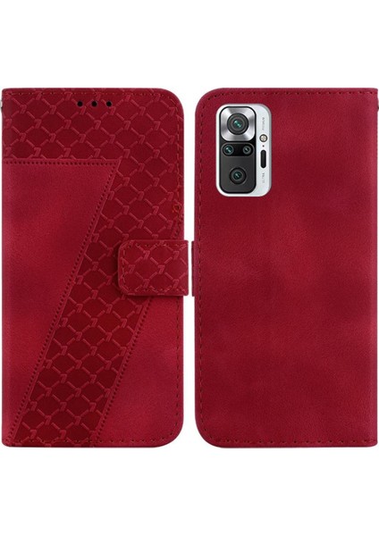 Telefon Kılıfı Için Xiaomi Redmi Not 10 Pro/max Flip Folio Kapak Kabartmalı Pu (Yurt Dışından)