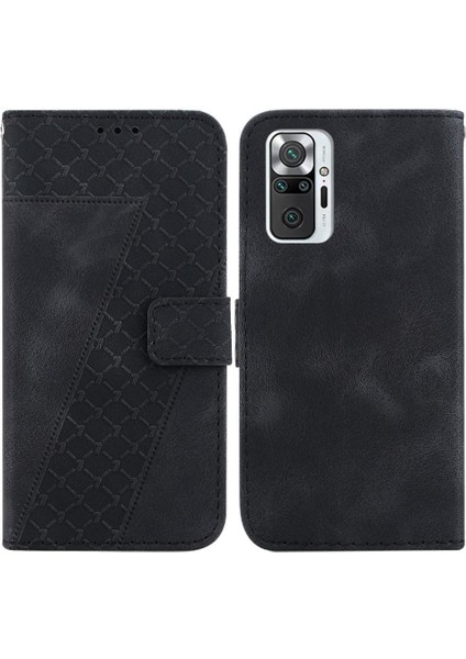 Telefon Kılıfı Için Xiaomi Redmi Not 10 Pro/max Flip Folio Kapak Kabartmalı Pu (Yurt Dışından)