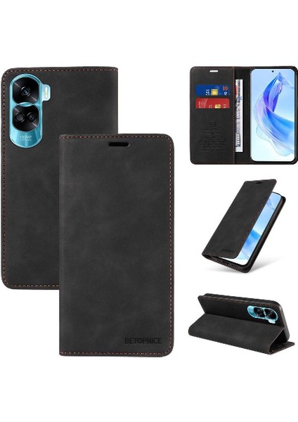 Honor Için Kılıf 90 Lite Pu Deri Koruyucu Folyo Cüzdan Manyetik (Yurt Dışından)