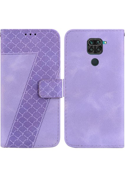 Telefon Kılıfı Için Xiaomi Redmi Not 9 Kabartmalı Desen Pu Deri Kart Yuvası (Yurt Dışından)