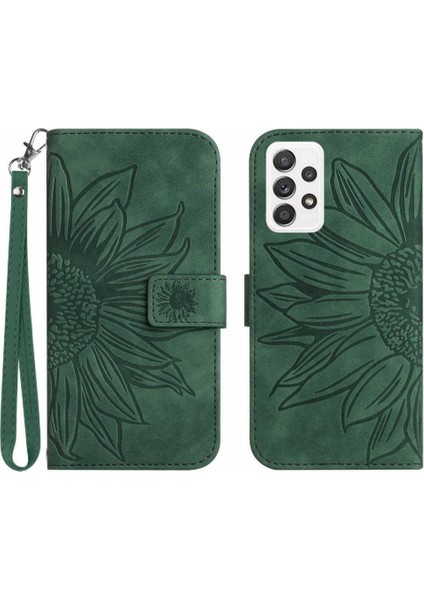 Samsung Galaxy A73 5g Flip Cüzdan Telefon Kılıfı Için Kabartmalı Ayçiçeği (Yurt Dışından)
