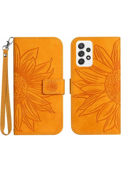 Samsung Galaxy A73 5g Flip Cüzdan Telefon Kılıfı Için Kabartmalı Ayçiçeği (Yurt Dışından)