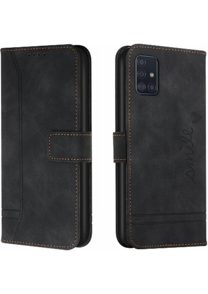 Telefon Kılıfı Için Samsung Galaxy A51 4g Manyetik Kapatma Flip Folio Cüzdan Pu (Yurt Dışından)