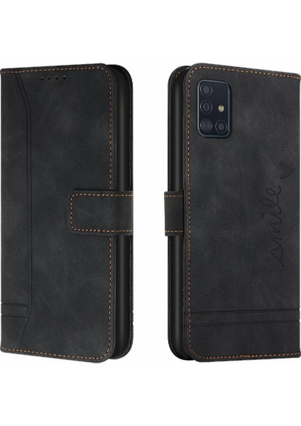 Telefon Kılıfı Için Samsung Galaxy A71 5g Kart Yuvaları Kapak Flip Folio Cüzdan Pu (Yurt Dışından)