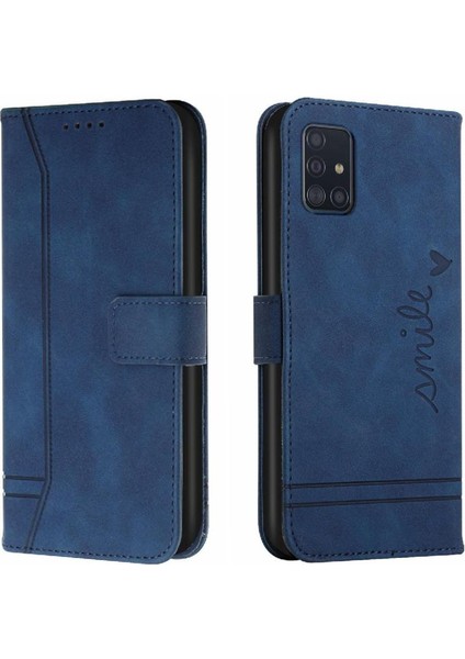 Telefon Kılıfı Için Samsung Galaxy A51 4g Manyetik Kapatma Flip Folio Cüzdan Pu (Yurt Dışından)