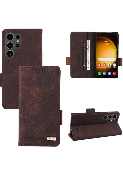 Kart Tutucu Kickstand Kart Folio ile Samsung Galaxy S24 Ultra Için Kılıf (Yurt Dışından)
