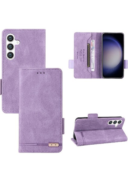 Samsung Galaxy S24/S24 Artı Kart Tutucu Kickstand Deri ile (Yurt Dışından)
