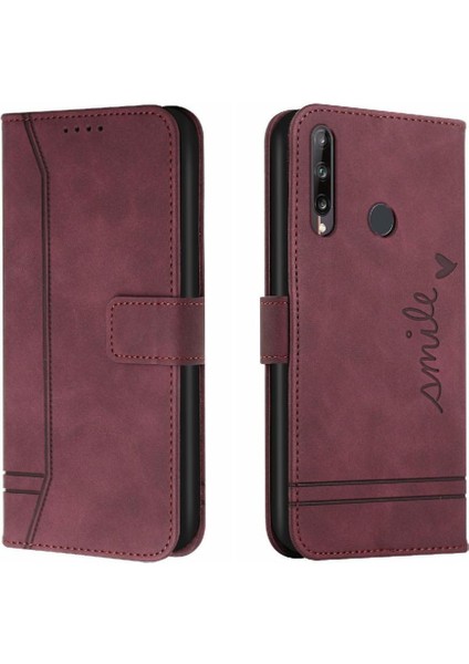 Telefon Kılıfı Için Huawei P40 Lite E Pu Deri Flip Folio Cüzdan El Kayışı (Yurt Dışından)