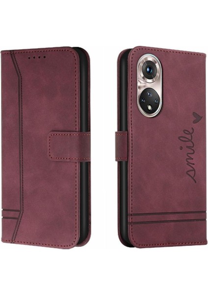 Telefon Kılıfı Için Huawei P50 Pro Pu Deri Flip Folio Cüzdan Manyetik El (Yurt Dışından)