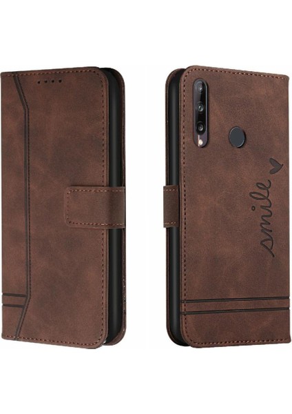 Telefon Kılıfı Için Huawei P40 Lite E Pu Deri Flip Folio Cüzdan El Kayışı (Yurt Dışından)