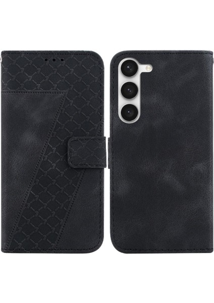 Samsung Galaxy S23 5g Için Telefon Kılıfı Pu Deri Kabartmalı Desen Cüzdan (Yurt Dışından)