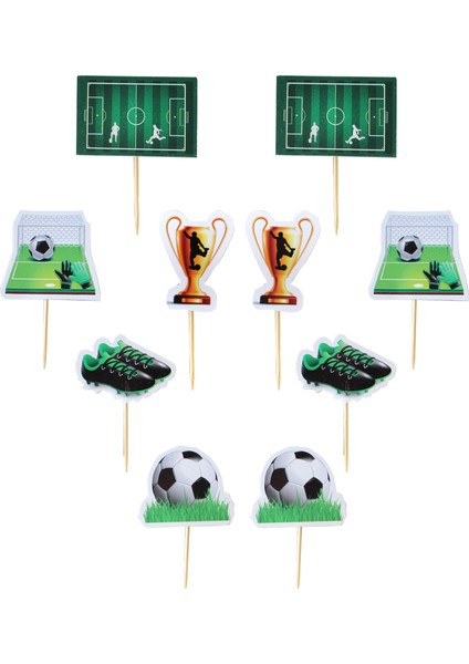 Futbol Temalı Figürlü Kürdan Pasta Süsü Cupcake Kürdanı 10'lu