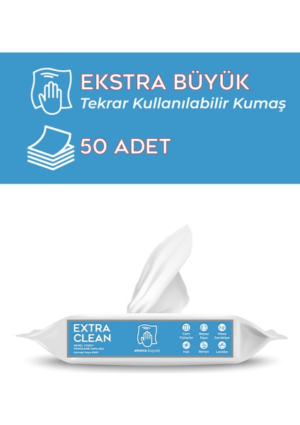 Yüzey Temizlik Havlusu, Çam Kokulu, Çamaşır Suyu Içerir, 3x50, Sirke Ve Karbonatlı, Islak Mendil