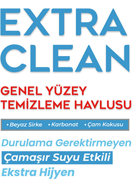 Yüzey Temizlik Havlusu, Çam Kokulu, Çamaşır Suyu Içerir, 3x50, Sirke Ve Karbonatlı, Islak Mendil