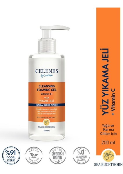 Celenes By Sweden Yağlı ve Karma Ciltler İçin C Vitaminli Aydınlatıcı & Leke Giderici Bakım Seti