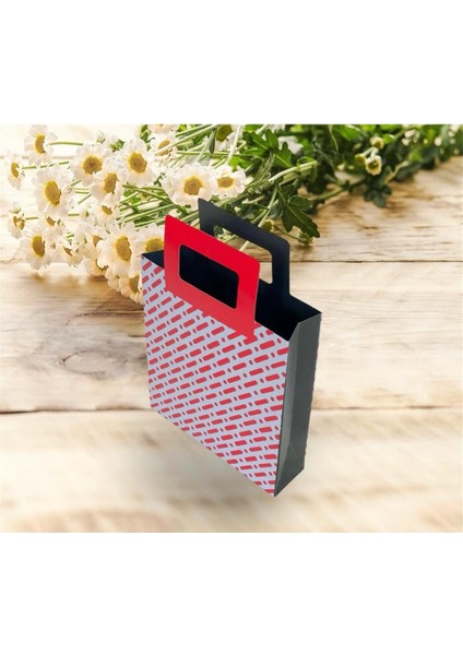Karton Çanta Saplı Karton Çanta Kraft Çanta Karton Poşet Saplı Karton Çanta Kraft (10 Adet) 5X18X20
